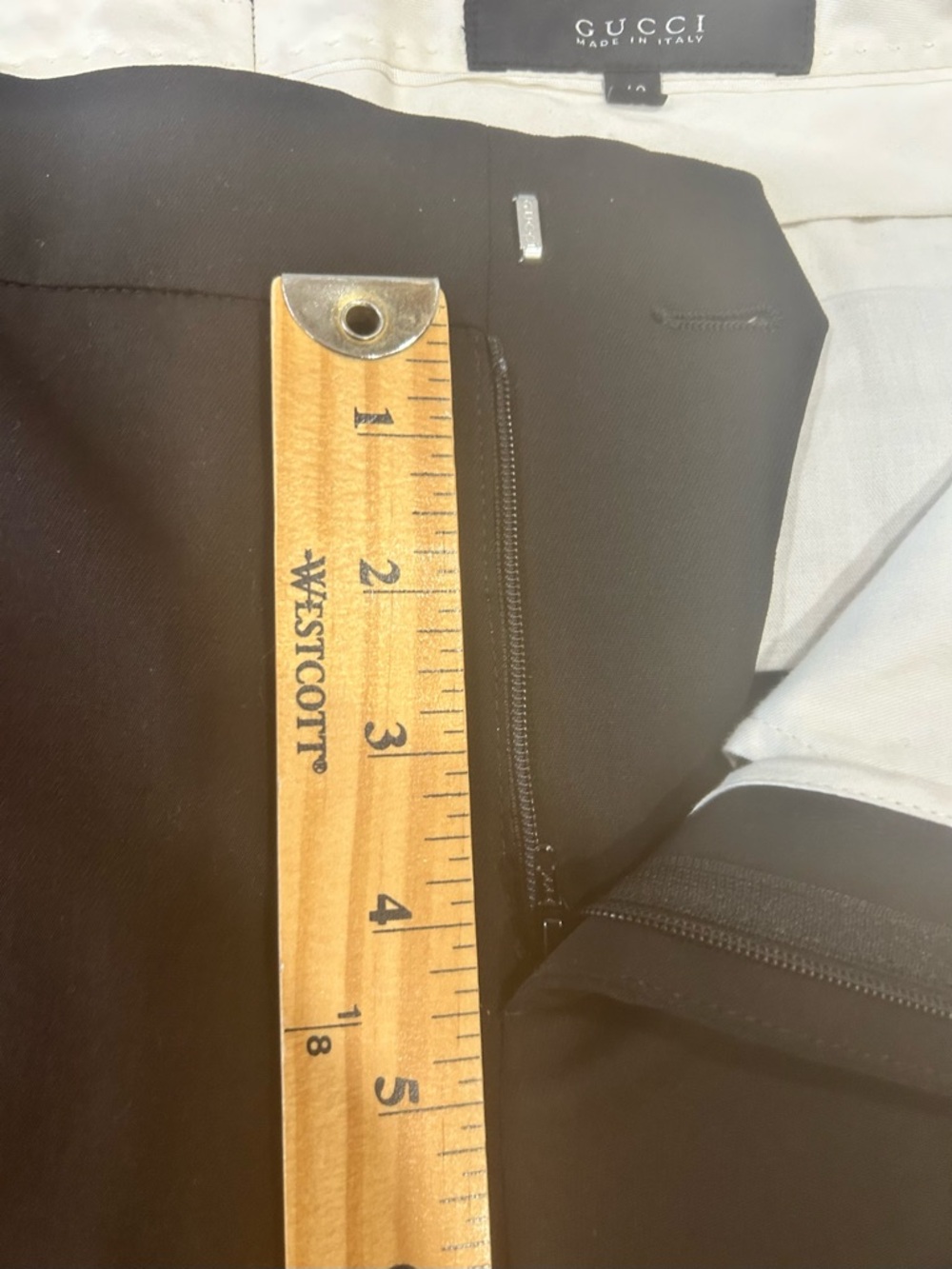 Gucci Black Wool Silk Trouser Pants Flare Italy women’s size IT 40 US 8 Tailored - Picture 11 of 16